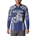 Bulldogs Rugby Custom Button Sweatshirt Go Berries With Polynesian Style