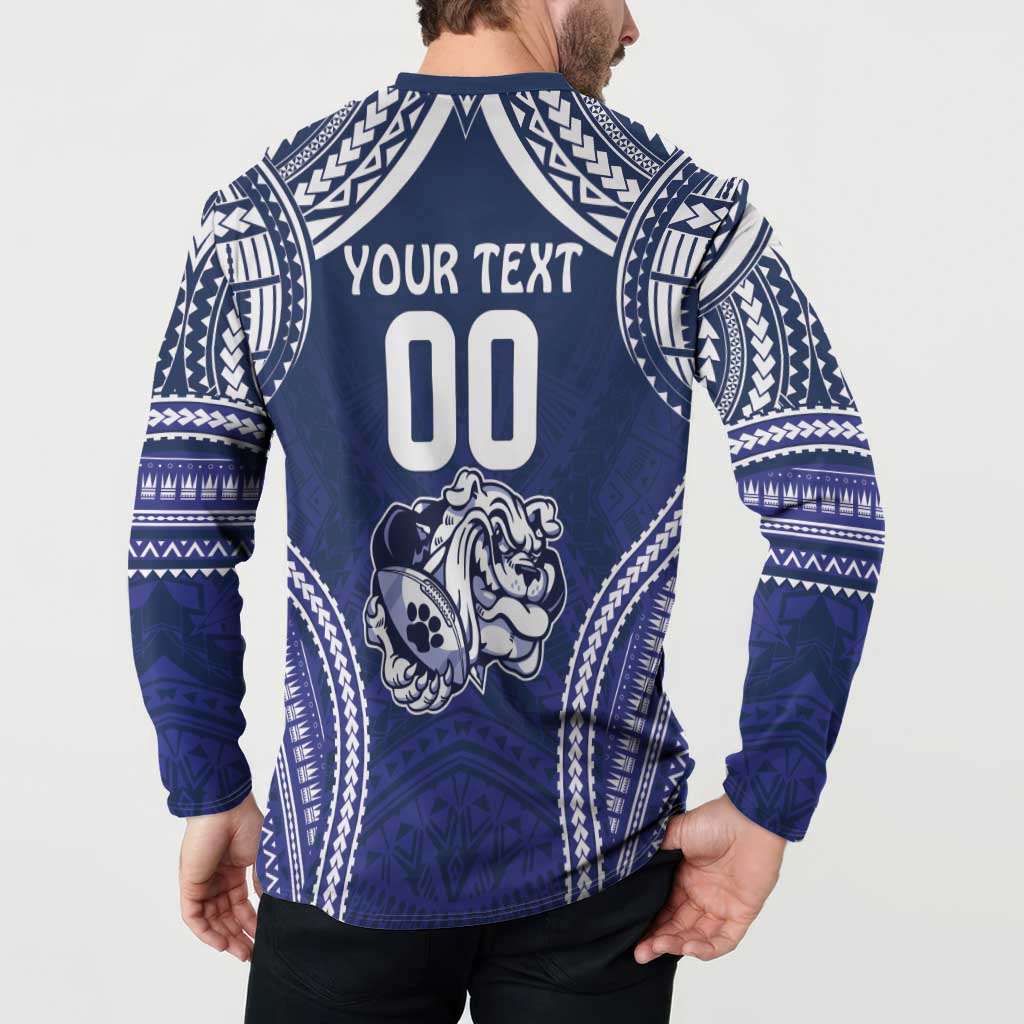 Bulldogs Rugby Custom Button Sweatshirt Go Berries With Polynesian Style