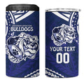 Bulldogs Rugby Custom 4 in 1 Can Cooler Tumbler Go Berries With Polynesian Style