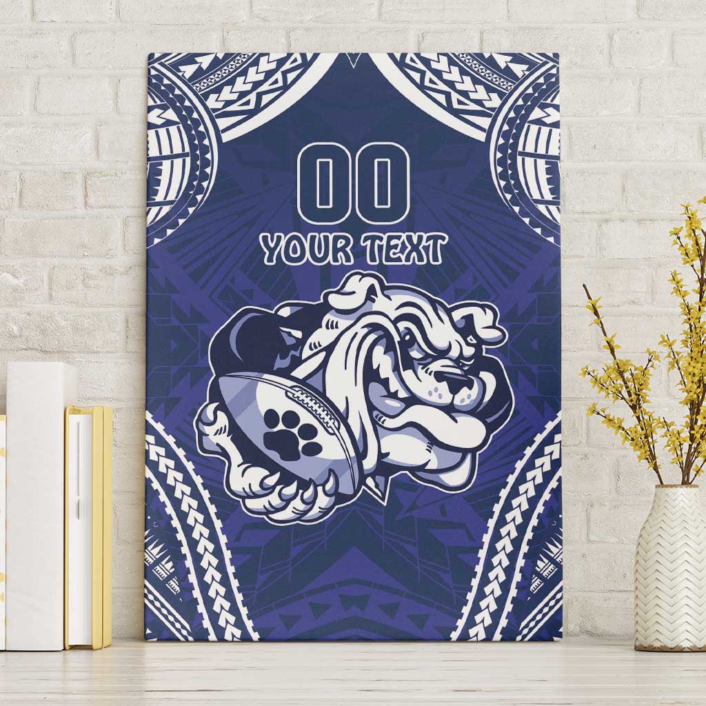 Bulldogs Rugby Custom Canvas Wall Art Go Berries With Polynesian Style