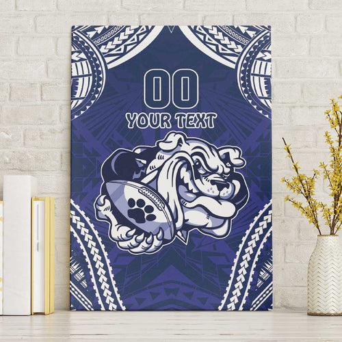 Bulldogs Rugby Custom Canvas Wall Art Go Berries With Polynesian Style