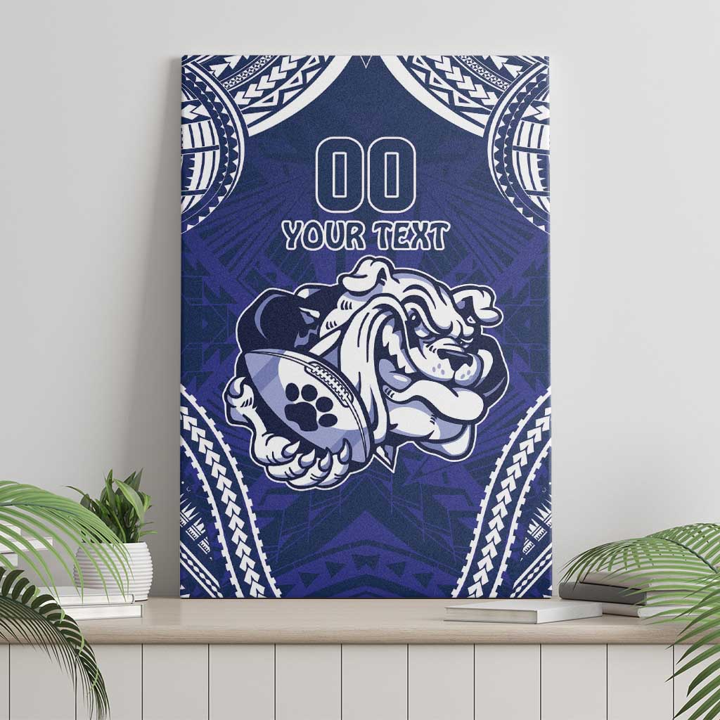 Bulldogs Rugby Custom Canvas Wall Art Go Berries With Polynesian Style