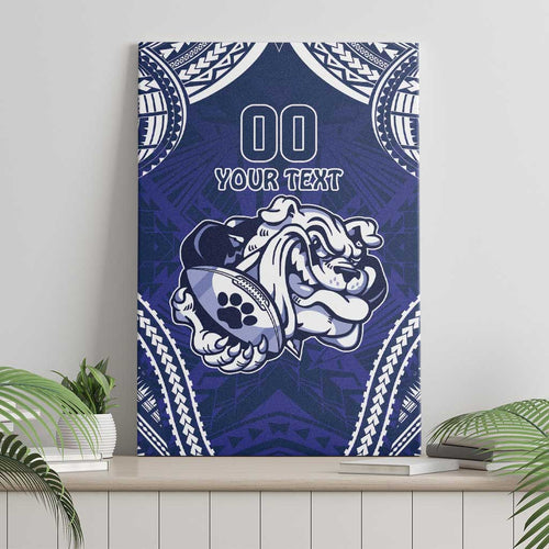 Bulldogs Rugby Custom Canvas Wall Art Go Berries With Polynesian Style