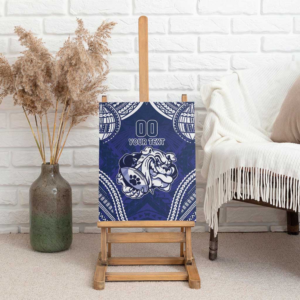 Bulldogs Rugby Custom Canvas Wall Art Go Berries With Polynesian Style