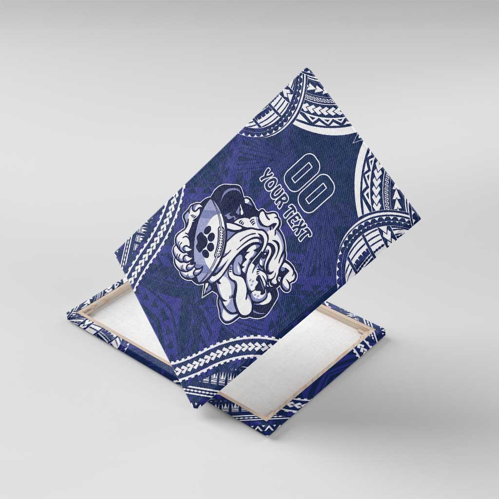 Bulldogs Rugby Custom Canvas Wall Art Go Berries With Polynesian Style