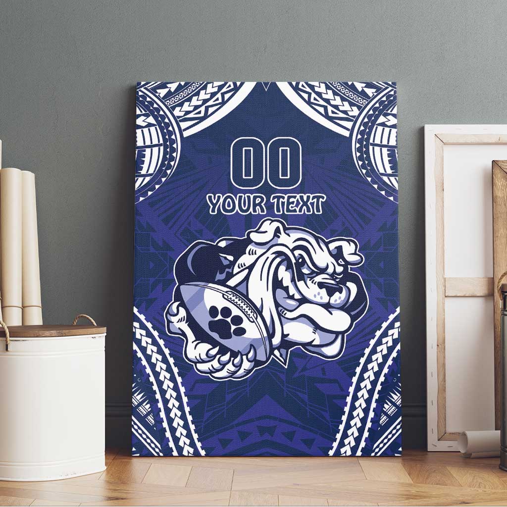 Bulldogs Rugby Custom Canvas Wall Art Go Berries With Polynesian Style