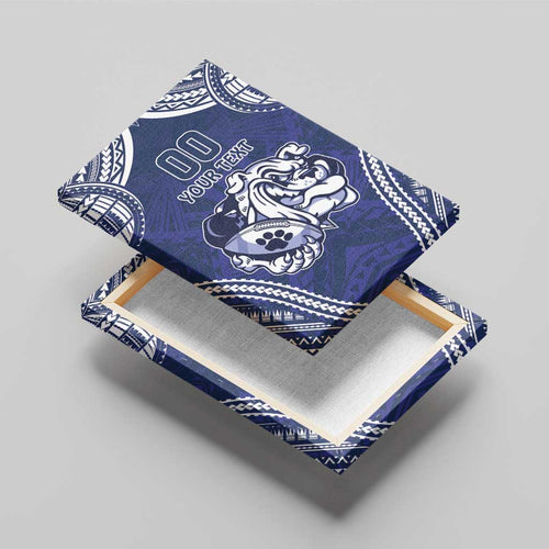 Bulldogs Rugby Custom Canvas Wall Art Go Berries With Polynesian Style