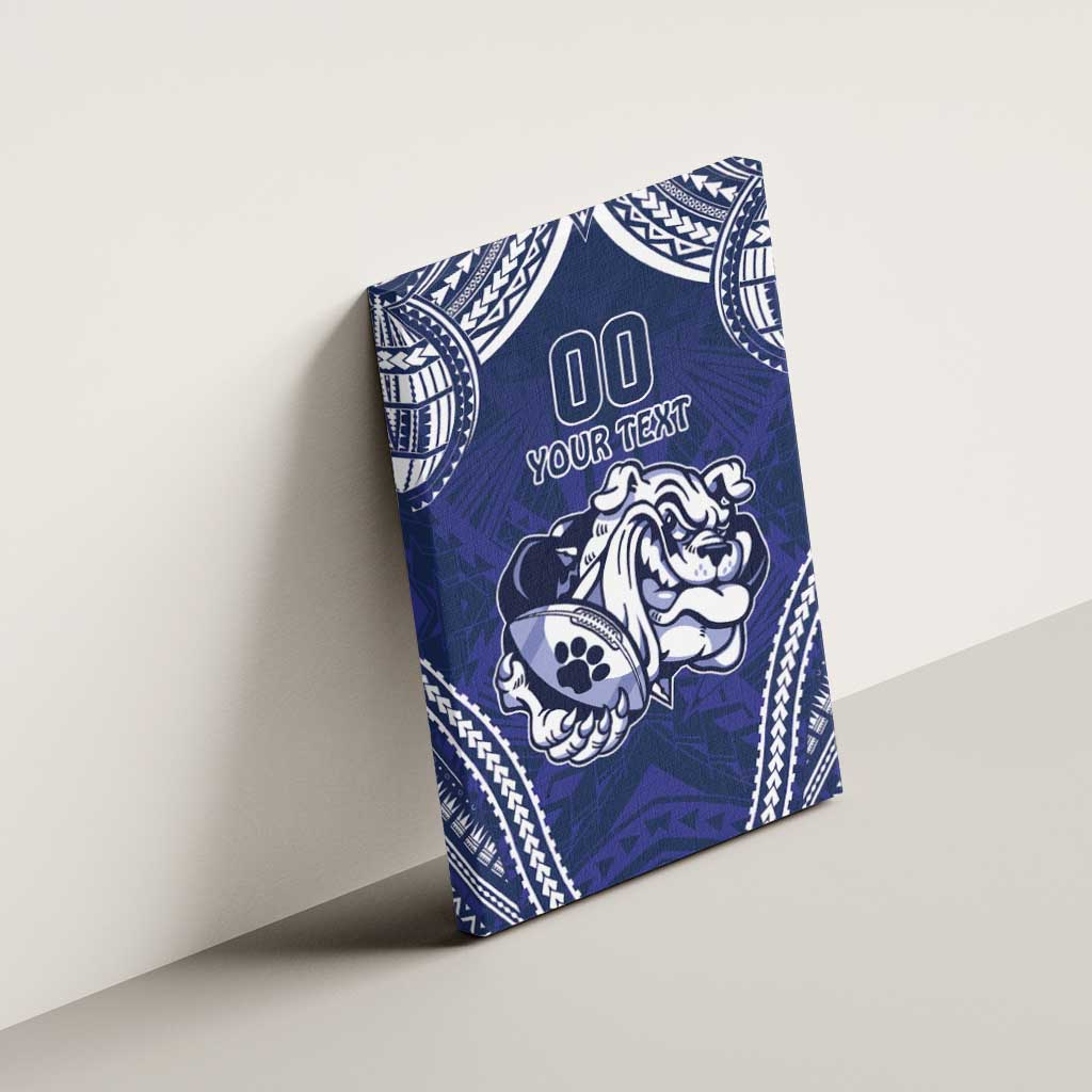 Bulldogs Rugby Custom Canvas Wall Art Go Berries With Polynesian Style