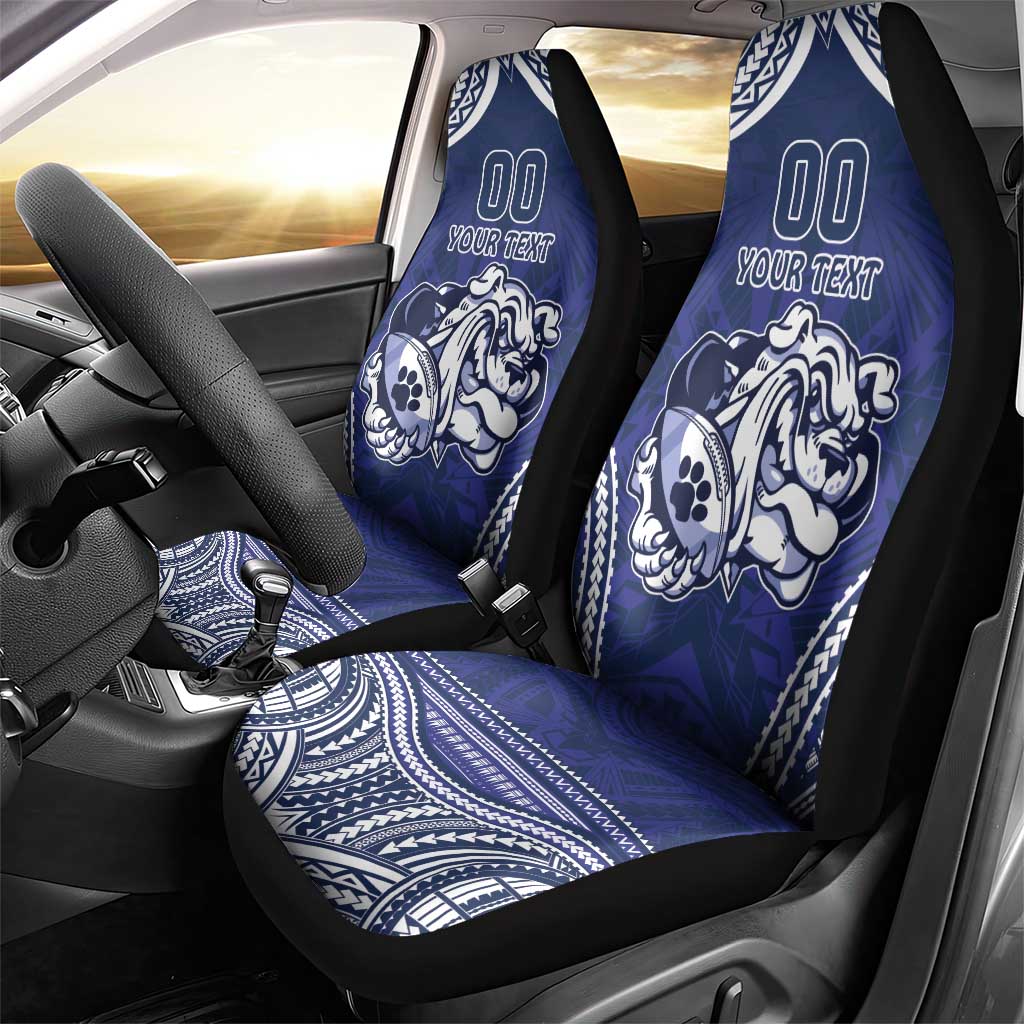 Bulldogs Rugby Custom Car Seat Cover Go Berries With Polynesian Style