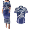 Bulldogs Rugby Custom Couples Matching Puletasi and Hawaiian Shirt Go Berries With Polynesian Style