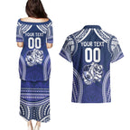 Bulldogs Rugby Custom Couples Matching Puletasi and Hawaiian Shirt Go Berries With Polynesian Style