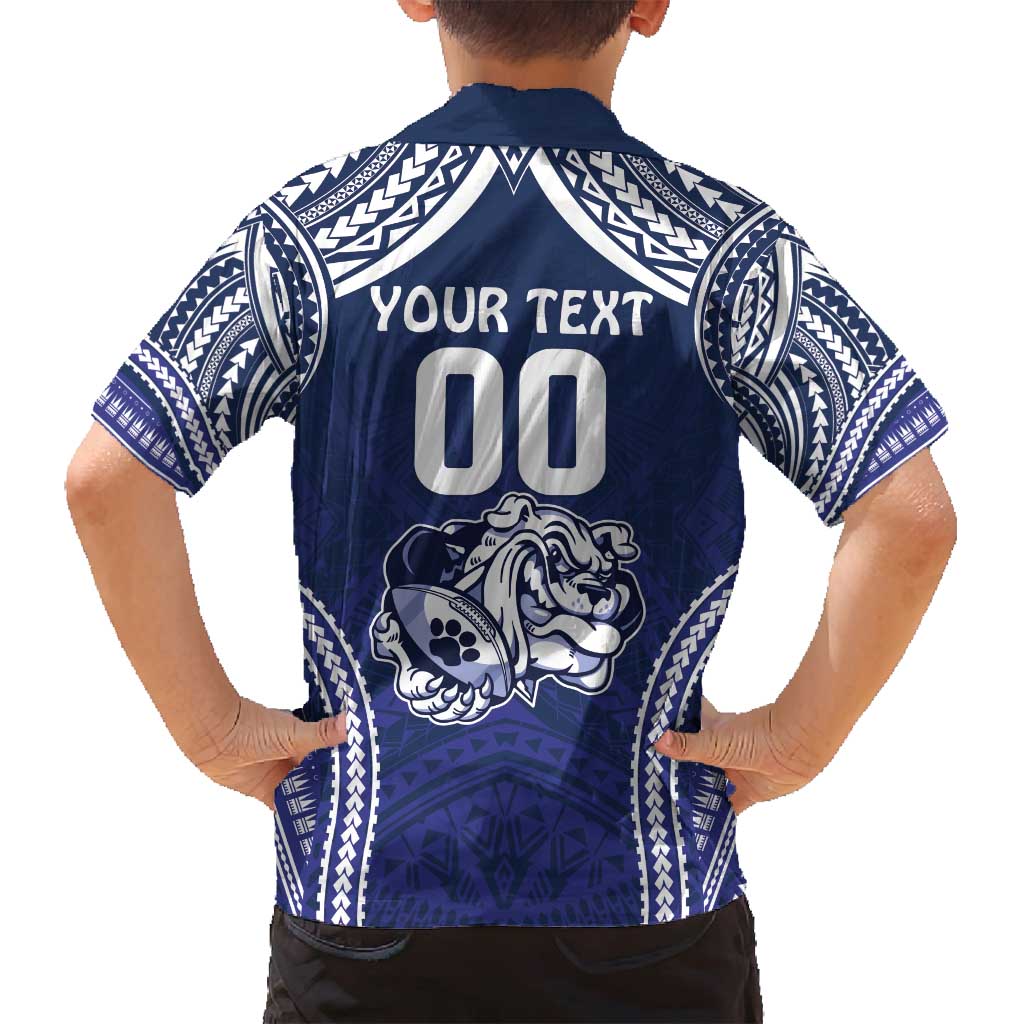 Bulldogs Rugby Custom Family Matching Long Sleeve Bodycon Dress and Hawaiian Shirt Go Berries With Polynesian Style
