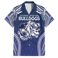 Bulldogs Rugby Custom Family Matching Long Sleeve Bodycon Dress and Hawaiian Shirt Go Berries With Polynesian Style