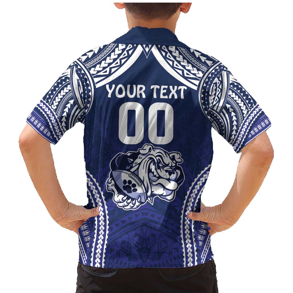 Bulldogs Rugby Custom Family Matching Mermaid Dress and Hawaiian Shirt Go Berries With Polynesian Style