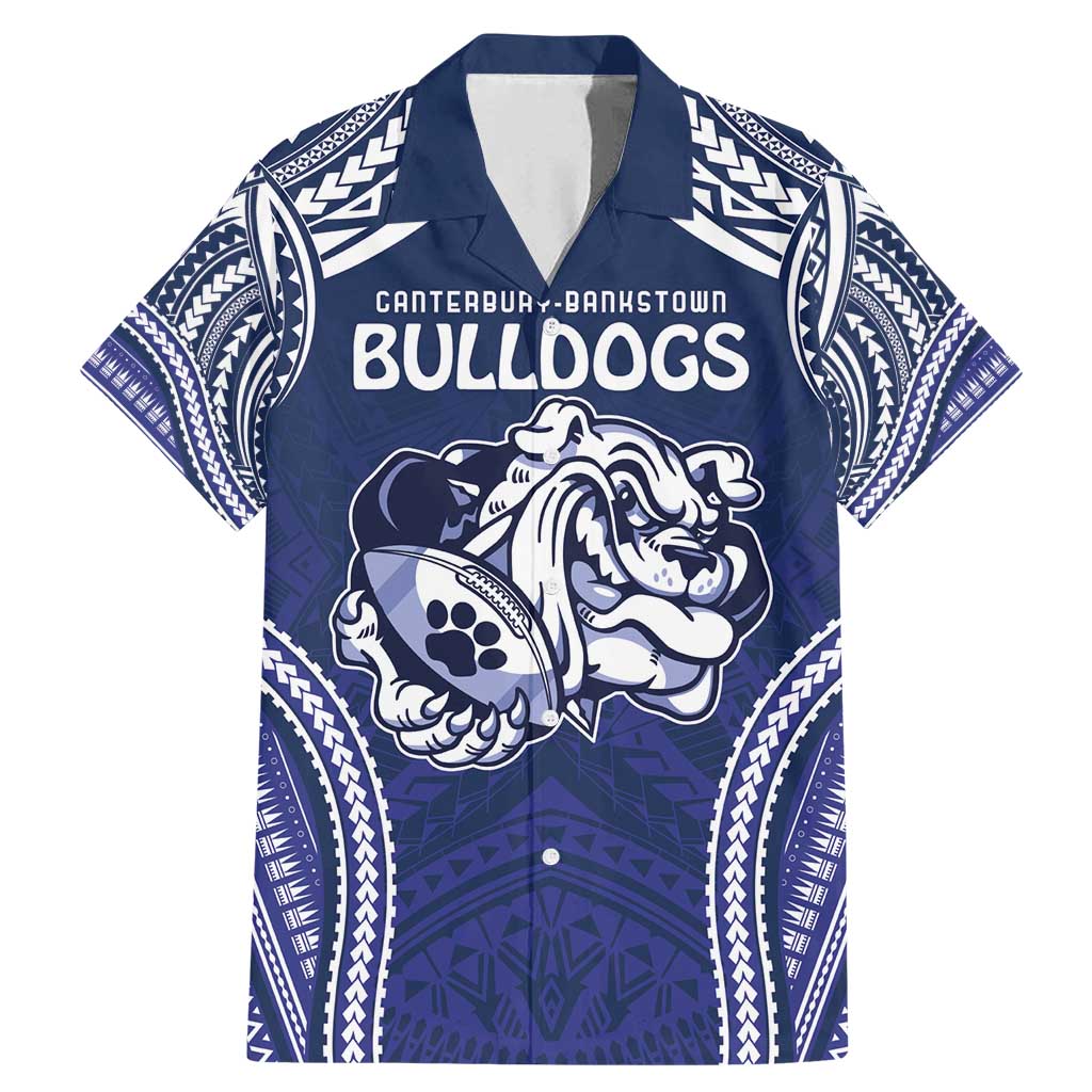 Bulldogs Rugby Custom Family Matching Mermaid Dress and Hawaiian Shirt Go Berries With Polynesian Style