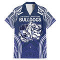 Bulldogs Rugby Custom Family Matching Mermaid Dress and Hawaiian Shirt Go Berries With Polynesian Style