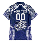 Bulldogs Rugby Custom Family Matching Mermaid Dress and Hawaiian Shirt Go Berries With Polynesian Style