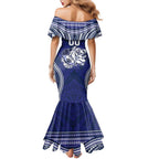 Bulldogs Rugby Custom Family Matching Mermaid Dress and Hawaiian Shirt Go Berries With Polynesian Style