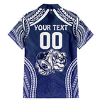 Bulldogs Rugby Custom Family Matching Off The Shoulder Long Sleeve Dress and Hawaiian Shirt Go Berries With Polynesian Style