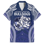 Bulldogs Rugby Custom Family Matching Off Shoulder Maxi Dress and Hawaiian Shirt Go Berries With Polynesian Style