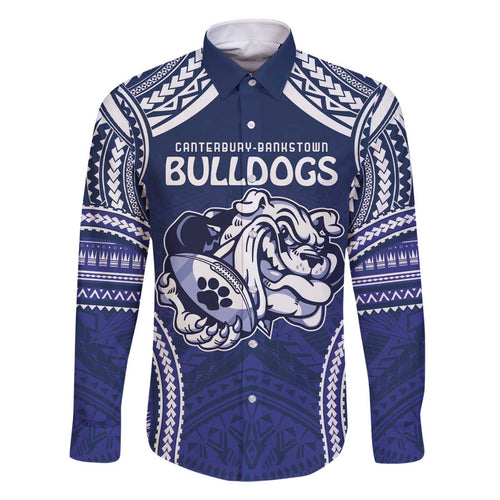 Bulldogs Rugby Custom Family Matching Off Shoulder Short Dress and Hawaiian Shirt Go Berries With Polynesian Style