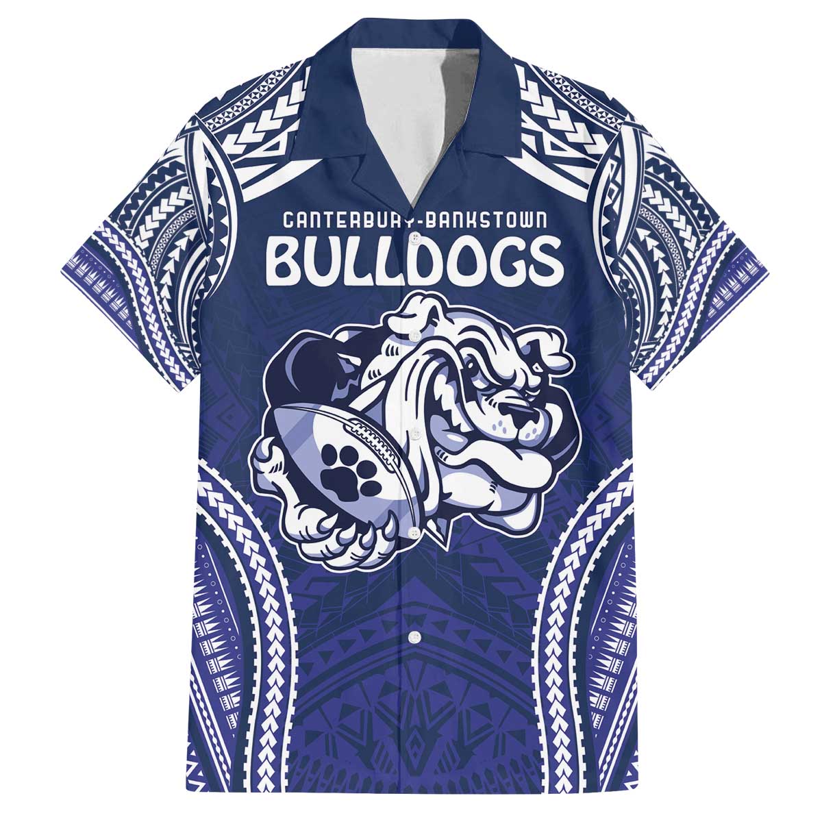 Bulldogs Rugby Custom Family Matching Puletasi and Hawaiian Shirt Go Berries With Polynesian Style