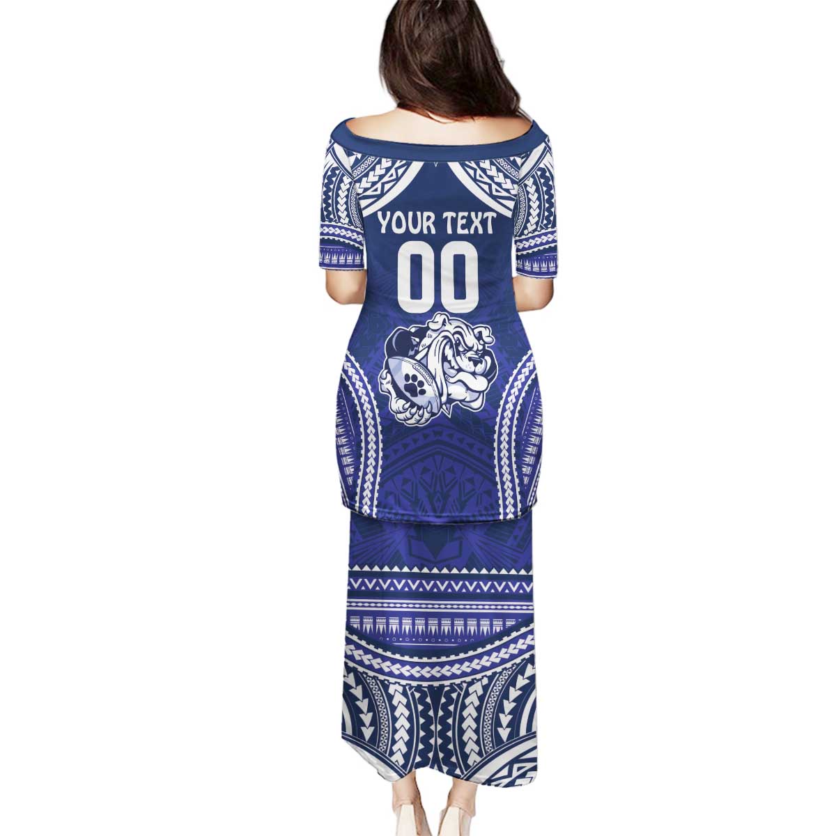 Bulldogs Rugby Custom Family Matching Puletasi and Hawaiian Shirt Go Berries With Polynesian Style