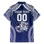 Bulldogs Rugby Custom Family Matching Short Sleeve Bodycon Dress and Hawaiian Shirt Go Berries With Polynesian Style
