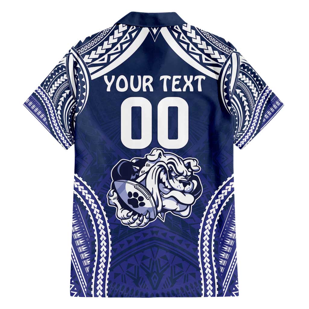 Bulldogs Rugby Custom Family Matching Short Sleeve Bodycon Dress and Hawaiian Shirt Go Berries With Polynesian Style