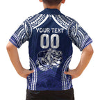 Bulldogs Rugby Custom Family Matching Summer Maxi Dress and Hawaiian Shirt Go Berries With Polynesian Style