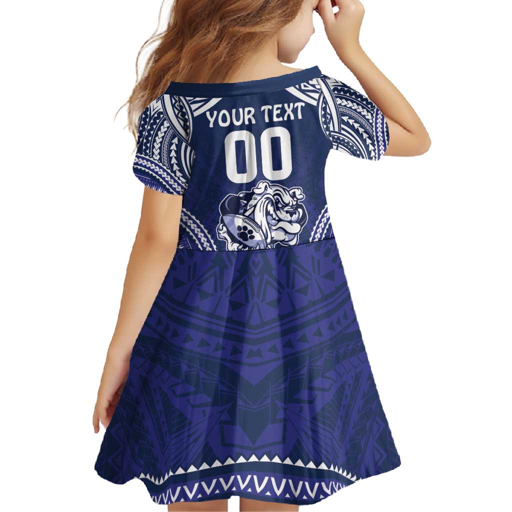 Bulldogs Rugby Custom Family Matching Summer Maxi Dress and Hawaiian Shirt Go Berries With Polynesian Style
