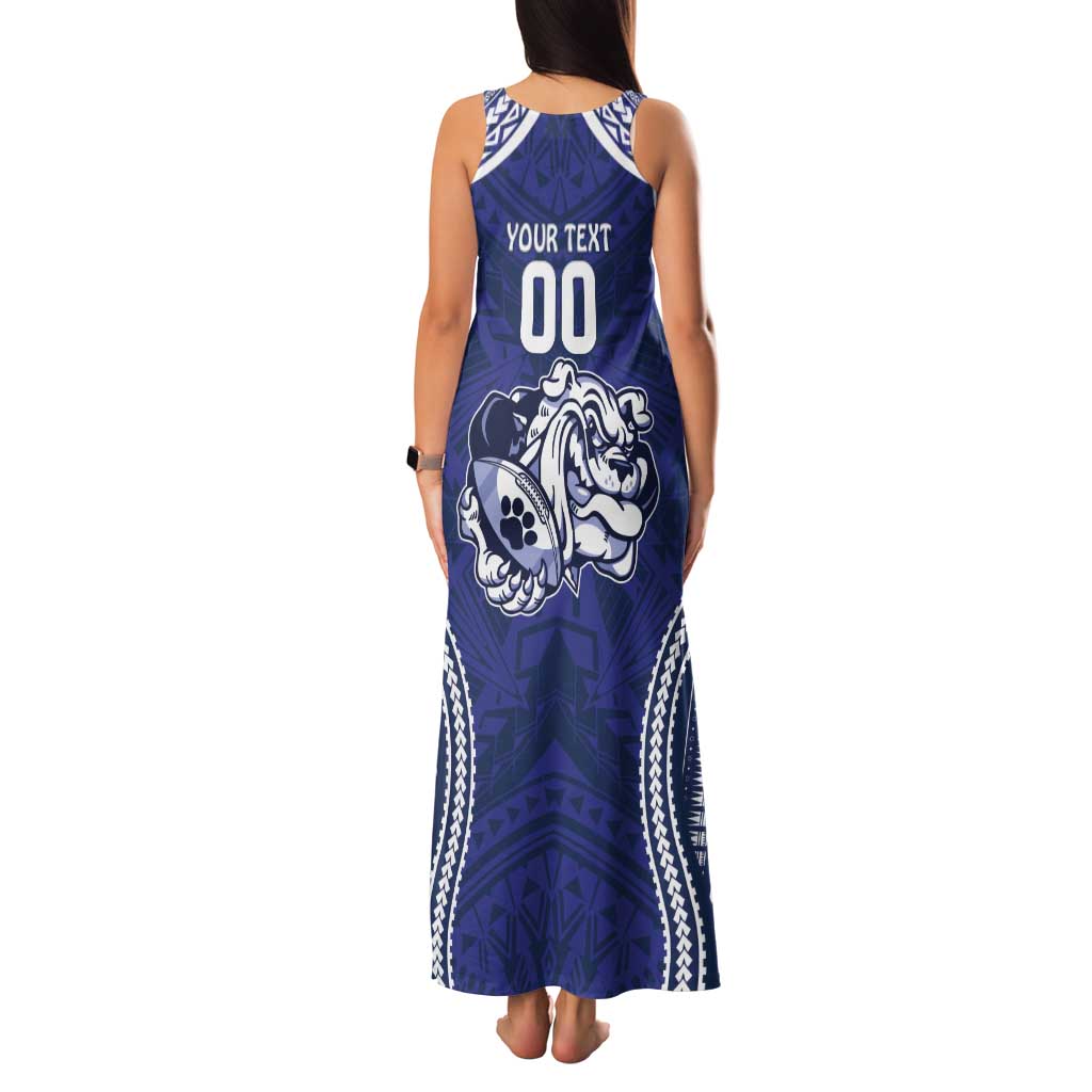 Bulldogs Rugby Custom Family Matching Tank Maxi Dress and Hawaiian Shirt Go Berries With Polynesian Style