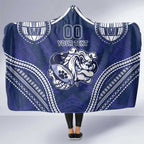 Bulldogs Rugby Custom Hooded Blanket Go Berries With Polynesian Style