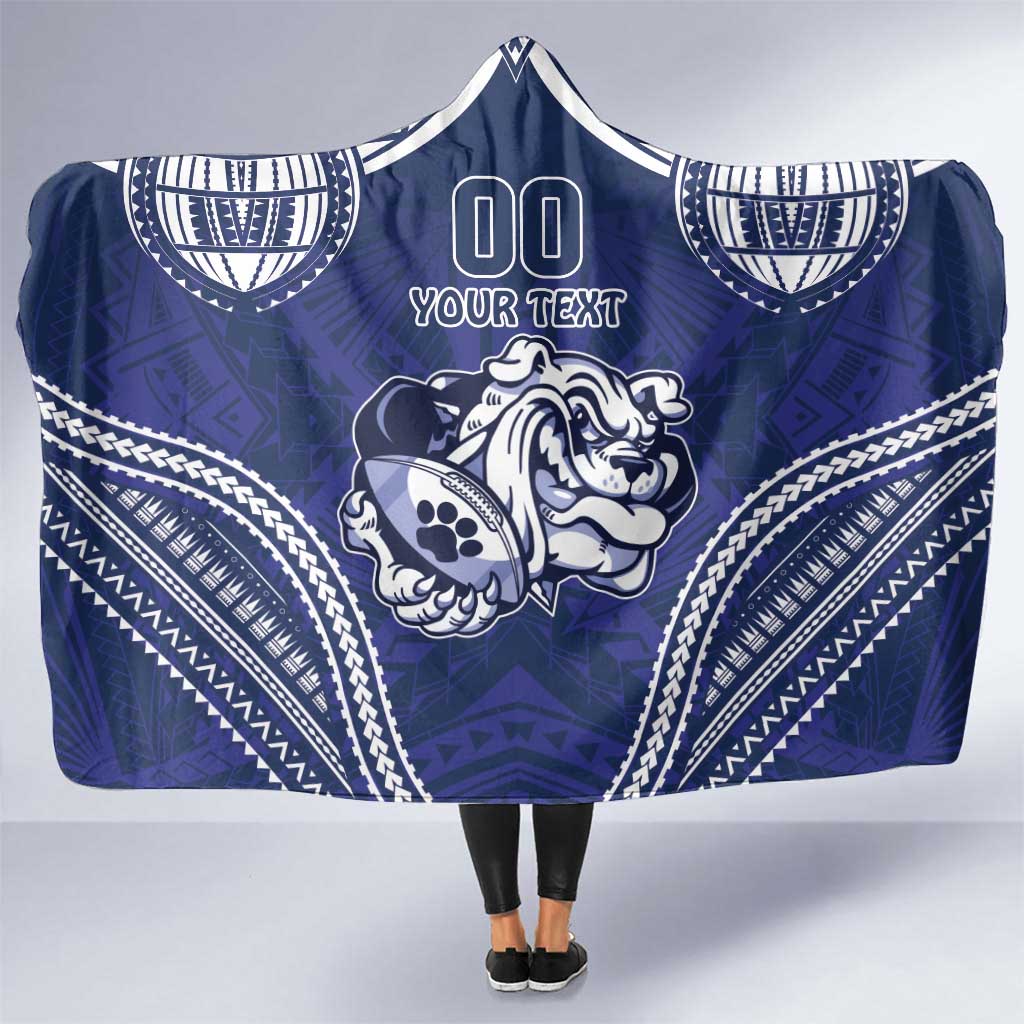 Bulldogs Rugby Custom Hooded Blanket Go Berries With Polynesian Style
