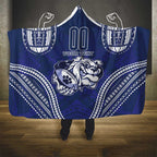 Bulldogs Rugby Custom Hooded Blanket Go Berries With Polynesian Style