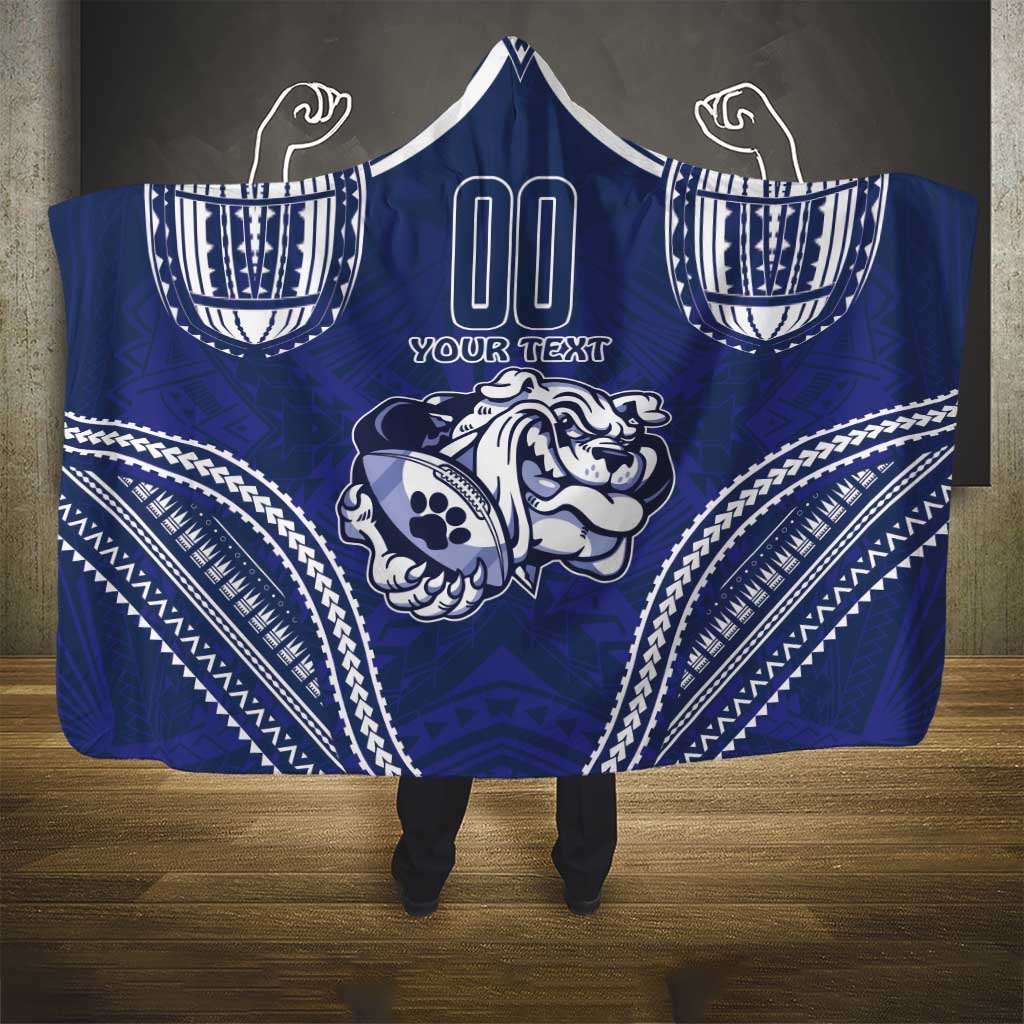 Bulldogs Rugby Custom Hooded Blanket Go Berries With Polynesian Style