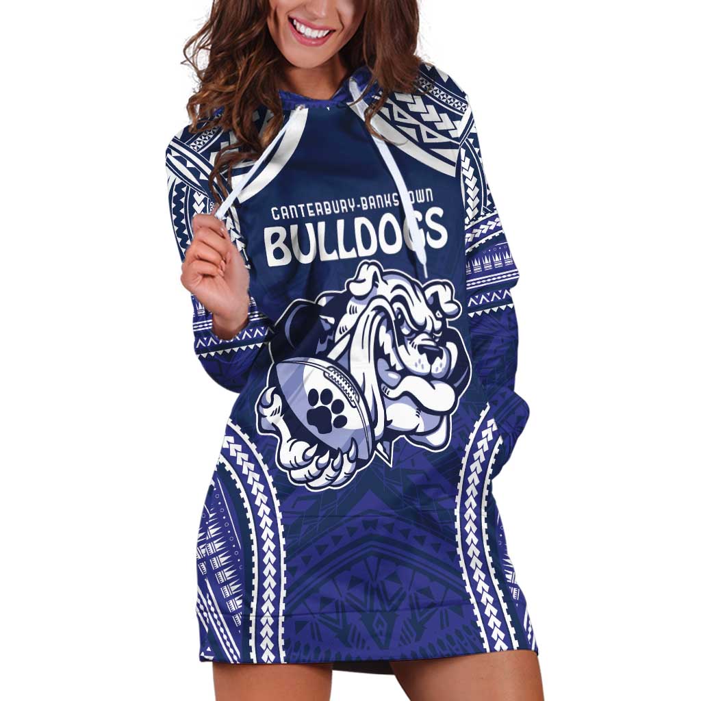 Bulldogs Rugby Custom Hoodie Dress Go Berries With Polynesian Style