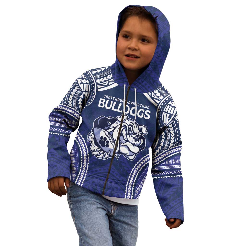 Bulldogs Rugby Custom Kid Hoodie Go Berries With Polynesian Style