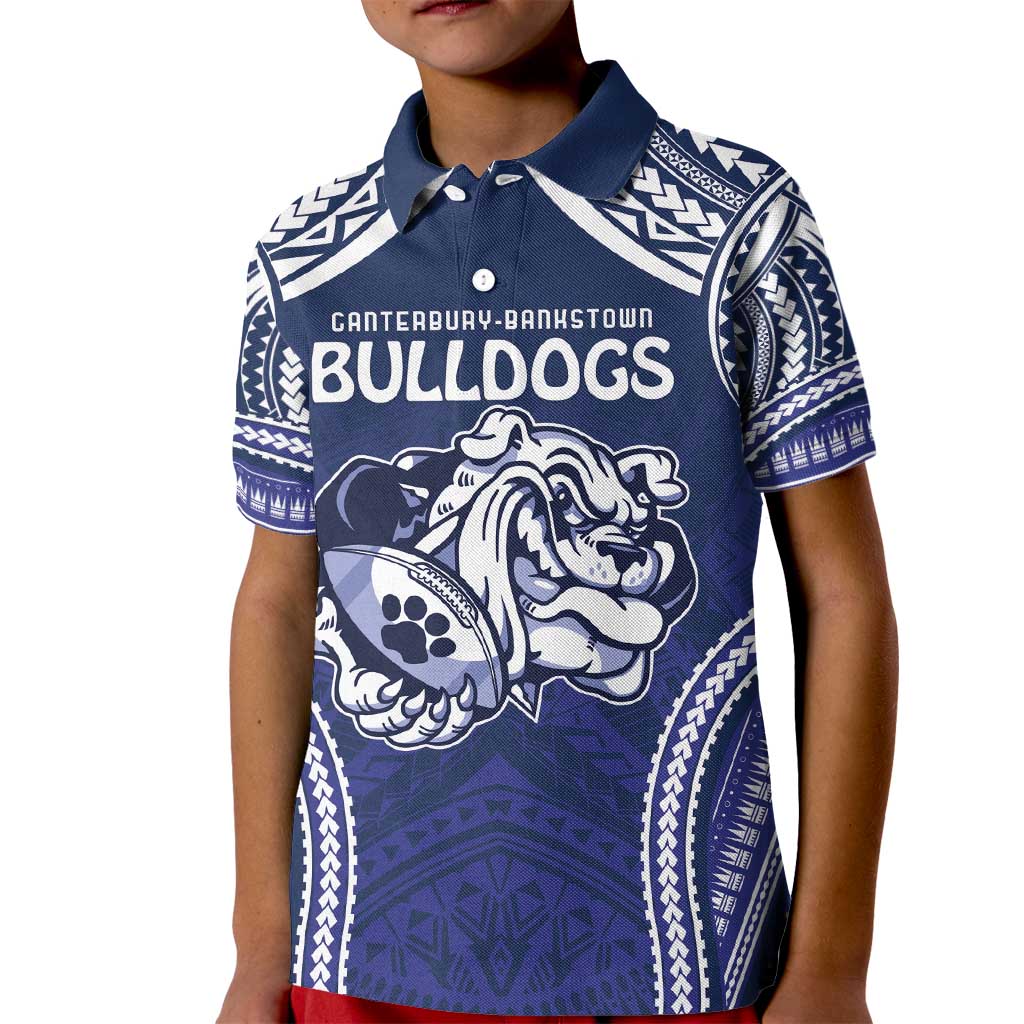 Bulldogs Rugby Custom Kid Polo Shirt Go Berries With Polynesian Style