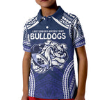 Bulldogs Rugby Custom Kid Polo Shirt Go Berries With Polynesian Style