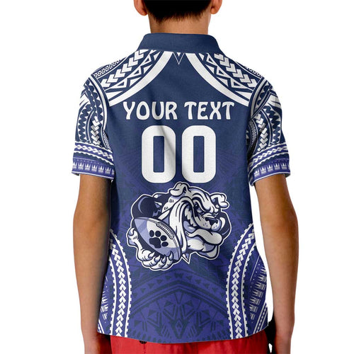 Bulldogs Rugby Custom Kid Polo Shirt Go Berries With Polynesian Style