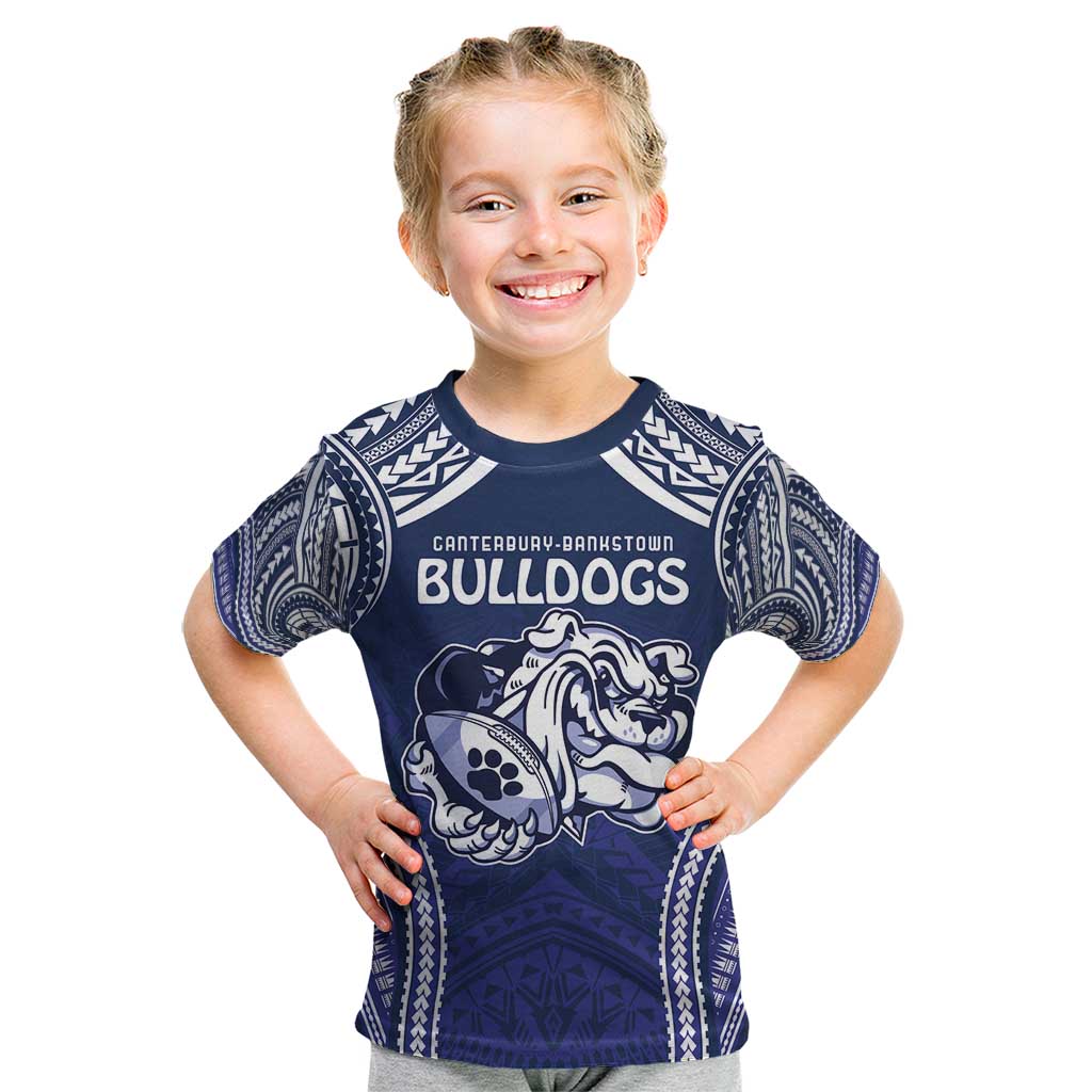 Bulldogs Rugby Custom Kid T Shirt Go Berries With Polynesian Style