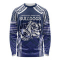 Bulldogs Rugby Custom Long Sleeve Shirt Go Berries With Polynesian Style