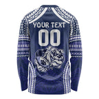Bulldogs Rugby Custom Long Sleeve Shirt Go Berries With Polynesian Style