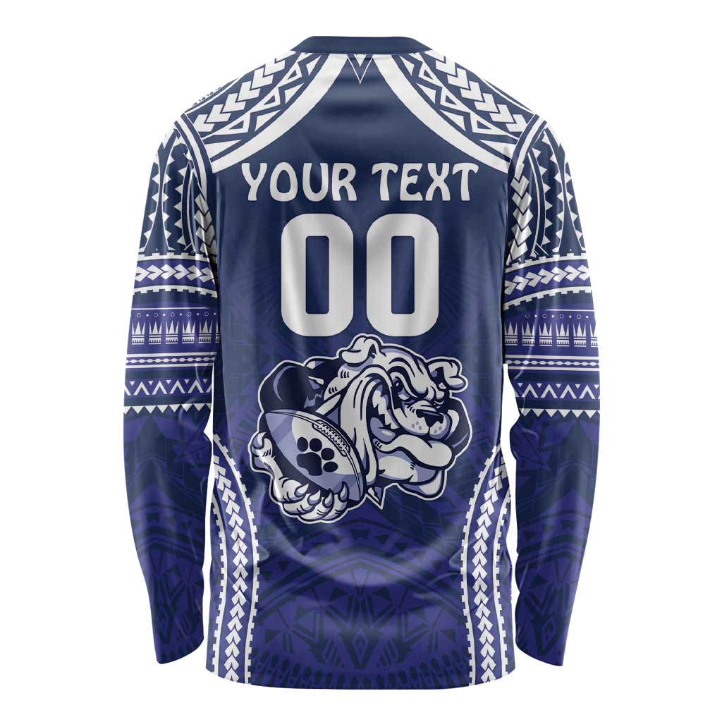 Bulldogs Rugby Custom Long Sleeve Shirt Go Berries With Polynesian Style