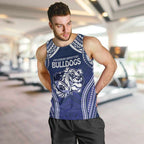 Bulldogs Rugby Custom Men Tank Top Go Berries With Polynesian Style