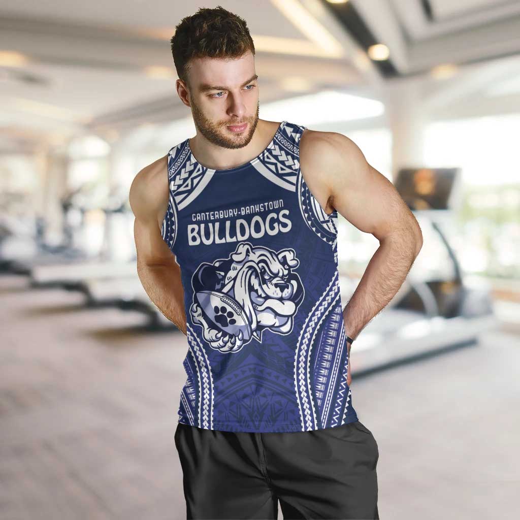 Bulldogs Rugby Custom Men Tank Top Go Berries With Polynesian Style