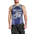 Bulldogs Rugby Custom Men Tank Top Go Berries With Polynesian Style