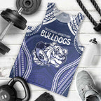 Bulldogs Rugby Custom Men Tank Top Go Berries With Polynesian Style