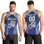 Bulldogs Rugby Custom Men Tank Top Go Berries With Polynesian Style
